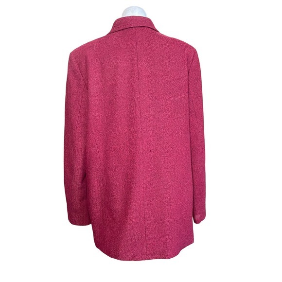 Pendelton Women's 100% Virgin Wool Coat Red and Black Herringbone Pattern Sz 14 - Picture 4 of 8
